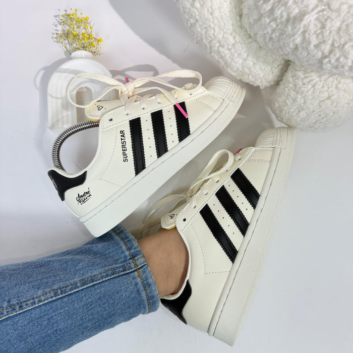 ADIDAS SUPERSTAR SARAIVA BLANCA NEGRO