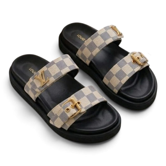 Sandalia Louis Vouitton Blanco Gris